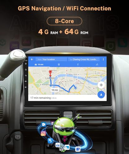 8 Core 4G+64G Android 13 Car Radio for Honda CRV 2002-2006 – In Use