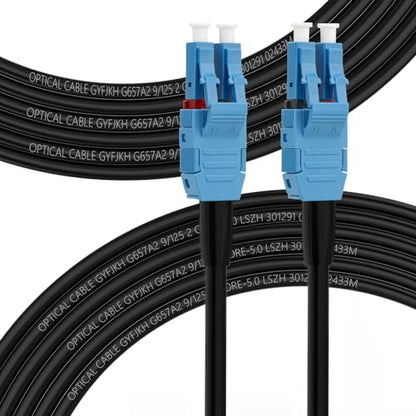 Fiber Cable: FLYPROFiber OS2 LC to LC Outdoor Fiber Optic – Front View