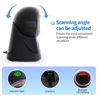 1D 2D Barcode Scanner,CMLFDMB Omnidirectional Hands-Free Automatic USB Wired QR Code Scanner Reader,Plug and Play,Compatible with Windows,Mac,Android,Linux Systems,for Supermarket,Retails,Library