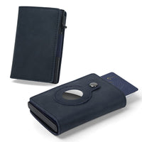 Fermido Airtag Wallet for Men, Blue Leather, Slim Airtag Wallet for Men