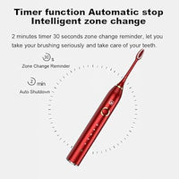 Vsuna Electric Toothbrush for Adults Gift Box,IPX7 Waterproof,5 Modes with 2 Minutes Built in Smart Timer,Powerful whitening and Protection gingival Sensitive (Red-3pack)