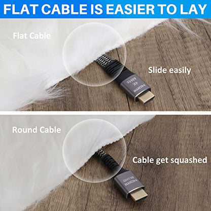 Flat HDMI Cable: 25 Feet 4K High-Speed Braided Cord – In Use