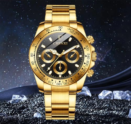 Gold Mastop Watch: MASTOP Men Rotatable Bezel Gold Dial – Packaging