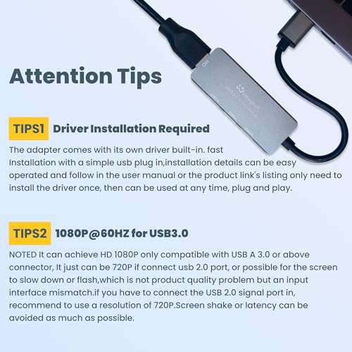 Adapter External: USB 3.0 to HDMI Converter with USB – Back View