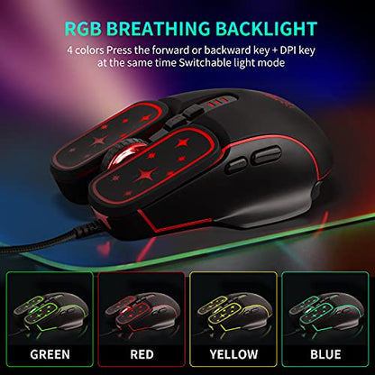Greshare Gaming Mouse: 4 Colors Backlit Optical Game Mice – In Use