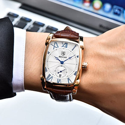 BENYAR Waterproof Watch: BENYAR Classic Rectangle Case – Close-up Detail