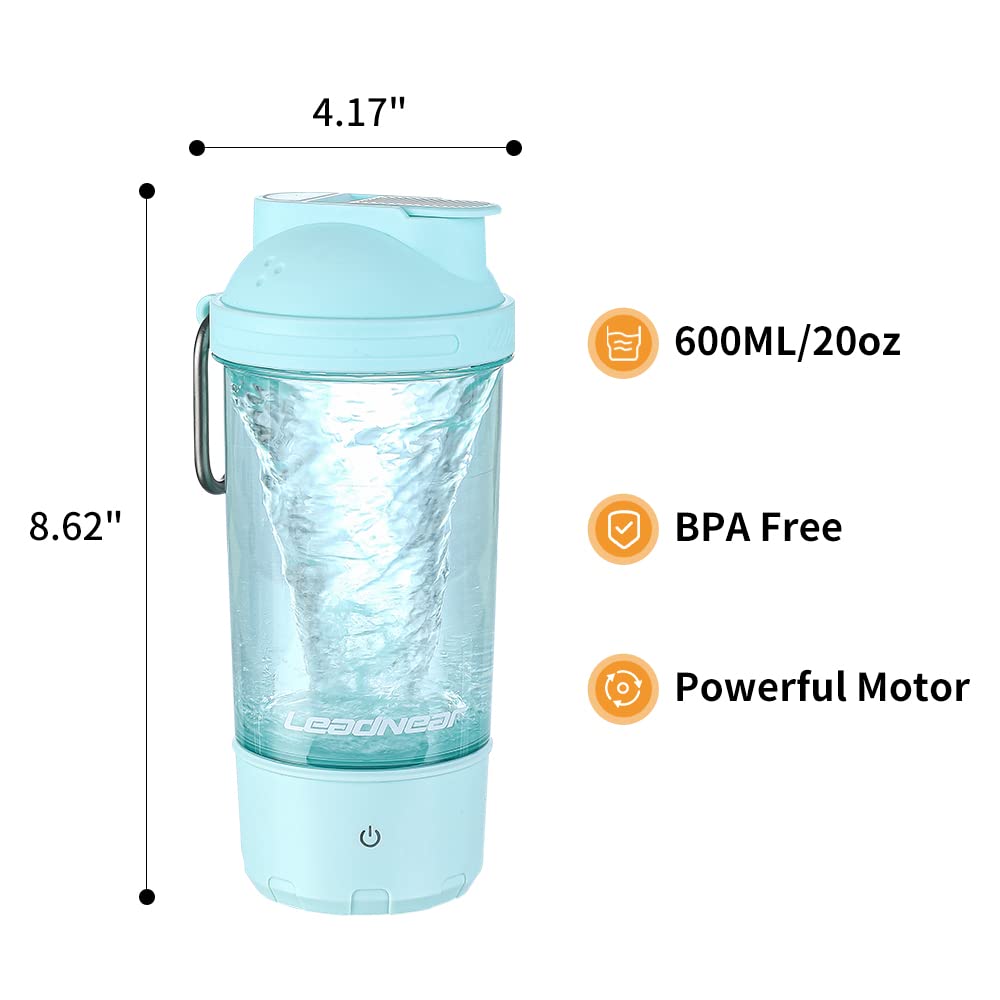 Electric Shaker Bottle, 22Oz Shaker Bottles For Protein Mixes, USB-Rechargeable Protein Shakes, Powerful Electric Blender Bottles For Protein, Coffee, Milkshakes (V4 Blue)