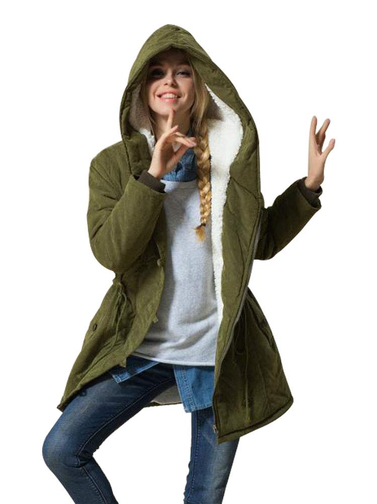 Eleter Women's Winter Warm Coat Hoodie Parkas Overcoat Fleece Outwear Jacket with Drawstring