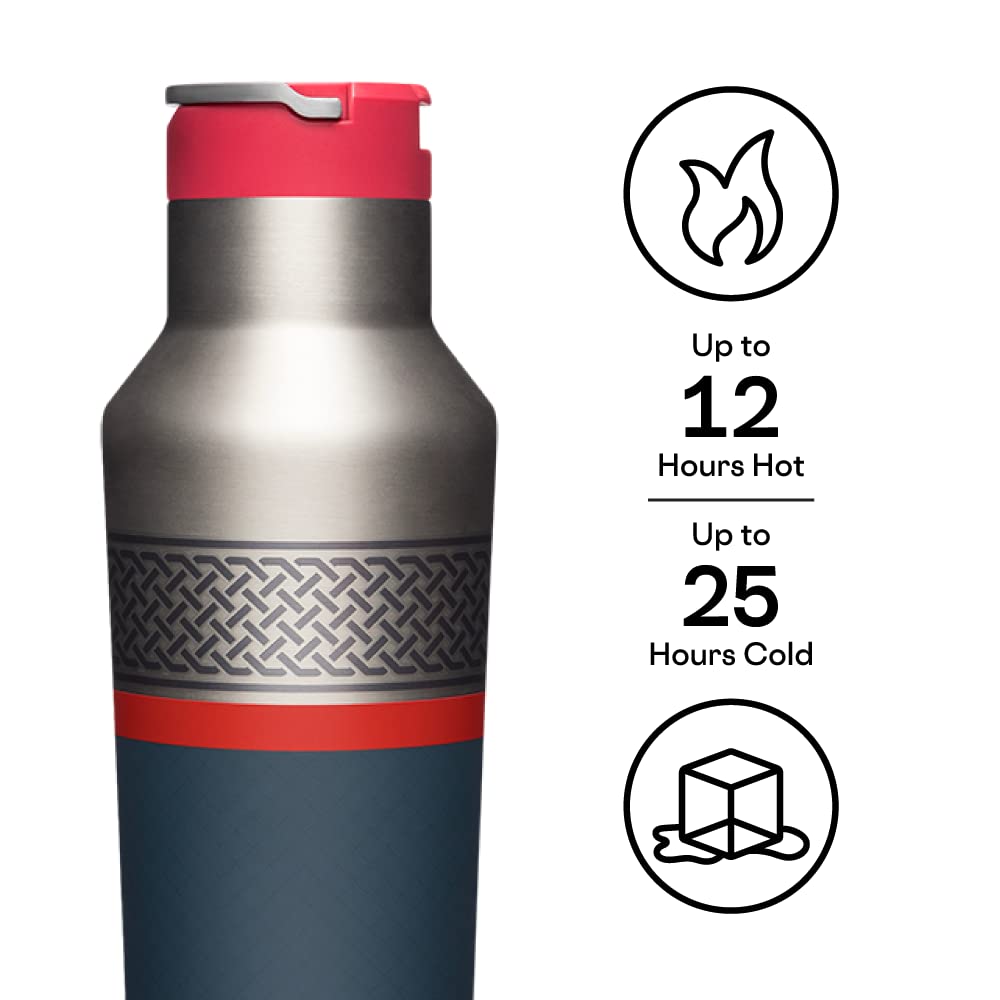 Corkcicle Marvel Thor Insulated Canteen Travel Water Bottle, Triple Insulated Stainless Steel, Keeps Beverages Cold for 25 Hours or Warm for 12 Hours, 20 oz
