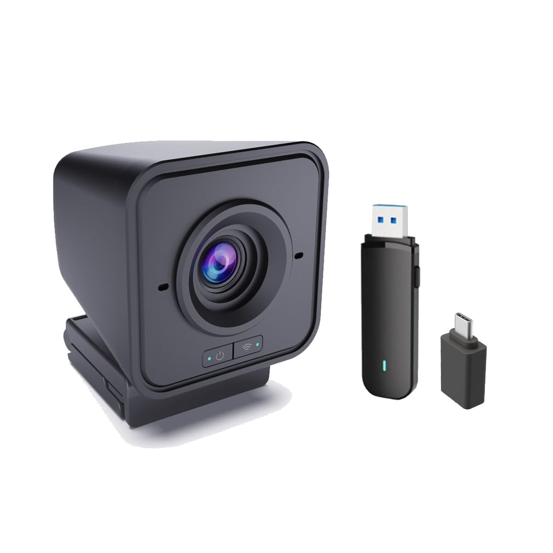 Project Telecom Marconi | Wireless HD 1080p Webcam | 2MP | USB | PC | Laptop | Streaming | Built in Mic | Video Conference Calling | Webinars | Gaming | Compatible with Ecamm Live