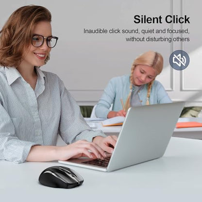 Wireless Mouse: TECKNET BT5.0/3.0 2.4G Rechargeable 4800 – Back View