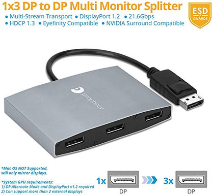 DisplayPort Gofanco: Gofanco Prophecy 1x3 DisplayPort 1.2 – Side View