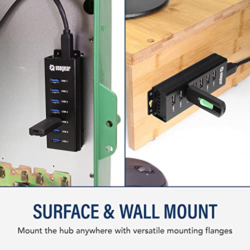 7-Port USB 3.2 Gen 1 Charging and SuperSpeed Mountable Data – Close-up Detail