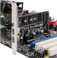 MZHOU PCI-E to USB 3.0 PCI Express Card incl.1 USB C and 2 USB A Ports,Adding M.2 NVME SATA III SSD Devices to a PC or Motherboard Using M.2 NVME to PCIe 3.0 Adapter Card with Low Profile Bracket