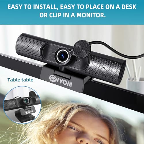 Oivom Webcam: 1080P Web Camera with Microphone and Speaker – Packaging