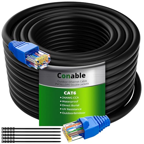 Cat6 Cable: Outdoor Ethernet Cable 150ft Heavy Duty Double – Front View
