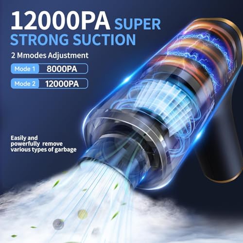 Vacuum Car: Nosader Handheld Car Vacuum 12000PA High Power – Side View