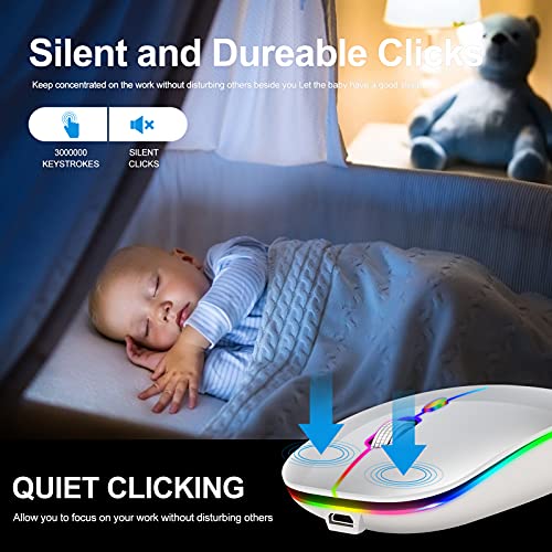 Led Mouse: KLO Rechargeable Mouse BT5.2 Type-C USB 2.4G – Back View