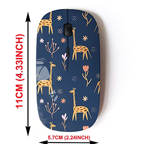 Wireless Mouse: CJCBROES 2.4G Giraffe Pattern Design – Side View