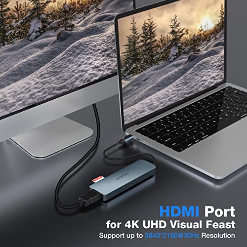 USB C Hub: USB C Adapter MacBook Pro/Air Ipad Pro Adapter – Back View