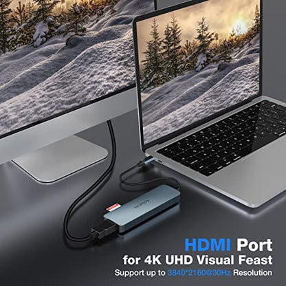 USB C Hub: USB C Adapter MacBook Pro/Air Ipad Pro Adapter – Back View