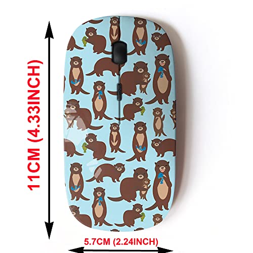Wireless Mouse: 2.4G Cute Pattern Design – Side View