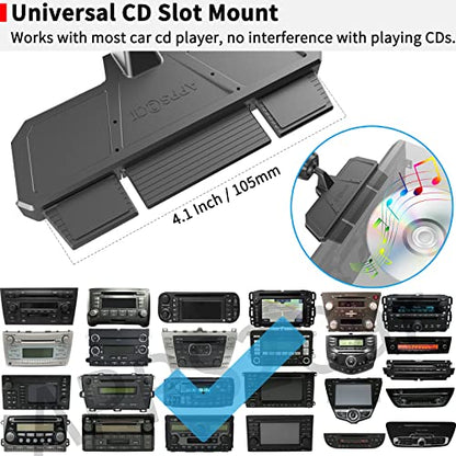 APPS2Car Sturdy CD Slot Phone Mount with One Hand Operation – Additional Angle