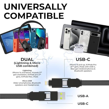 Cable Charger: Rolling Square inCharge X 6-in-1 USB-C – Side View