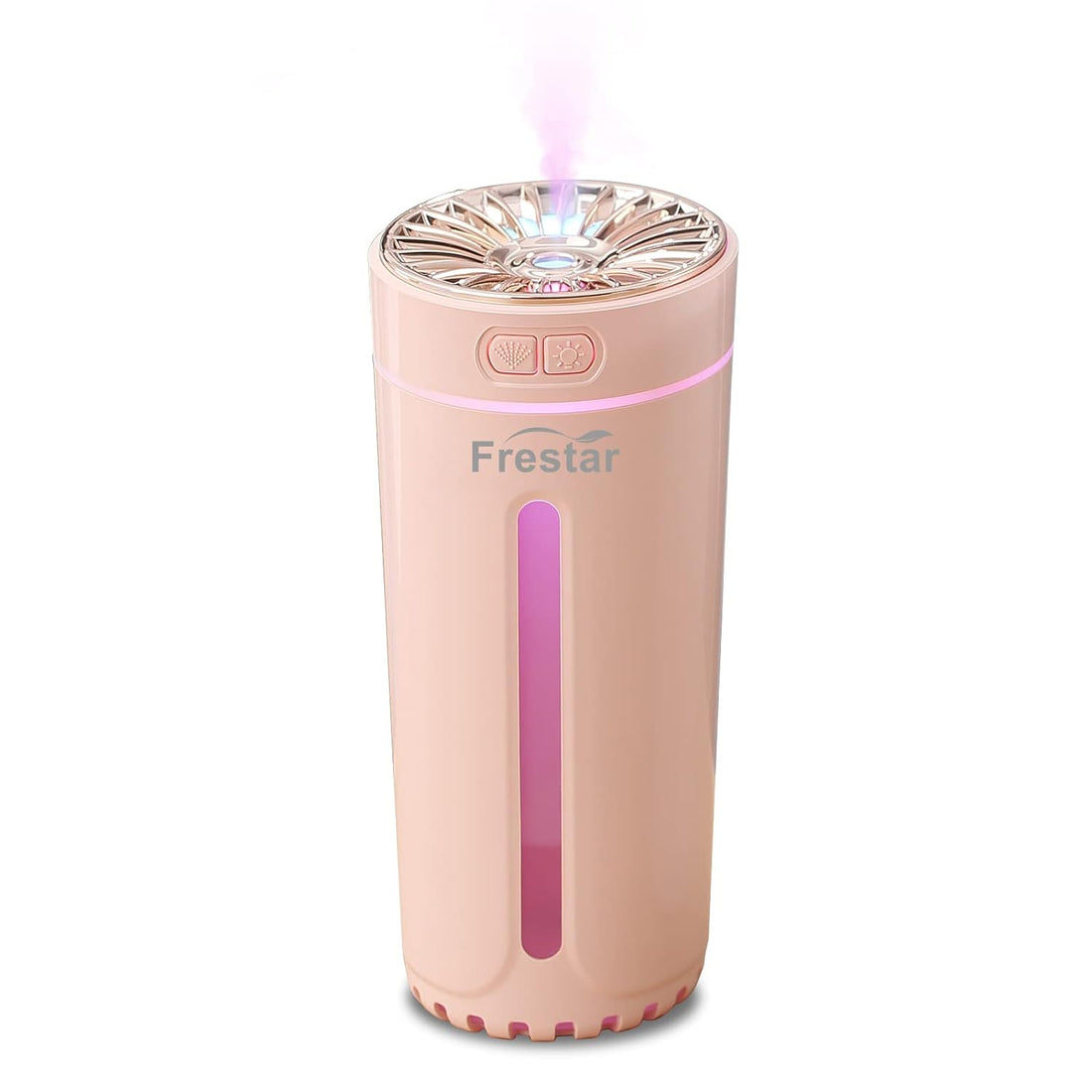 Small USB Desktop Humidifier 300ml with 7 Colors LED Light for Home, Plant, Car, Office, Bedroom,Baby with Nano Mist and No Battery (Pink)