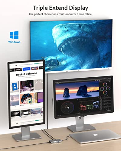 Docking Station: SUTOUG 12-in-1 USB C Hub Triple Displays – Side View