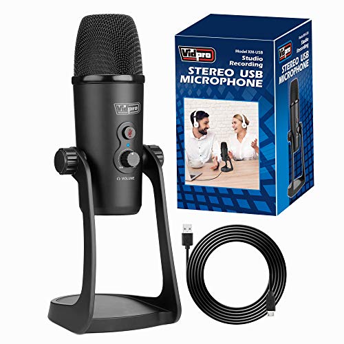 Vidpro XM-USB Studio Recording USB Stereo Microphone for – Front View