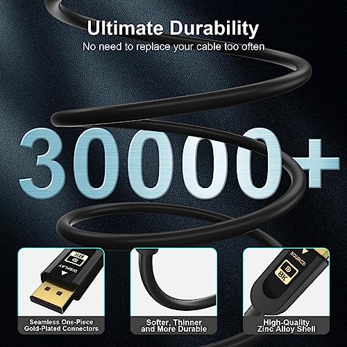 16k Cable: FIBBR 16K Fiber Optic DisplayPort Cable 2.1 – In Use