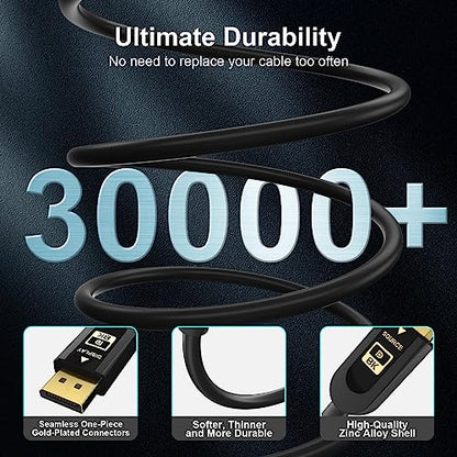 16k Cable: FIBBR 16K Fiber Optic DisplayPort Cable 2.1 – In Use