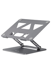 Aoviho Laptop Stand Holder - Adjustable Desk Laptop Riser - Foldable Notebook Computer Stands for MacBook Air Pro HP Lenovo Dell Samsung Chromebook, Up to 17 inch (Grey)