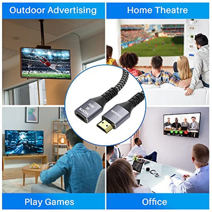 4K HDMI Extension Cable: 15 Feet HDMI 2.0 Braided Extender – Packaging