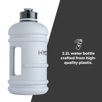 HYDRATE XL Jug 2.2 Litre Water Bottle - BPA Free, Flip Cap, Ideal for Gym - Colour Options (Matte Grey)