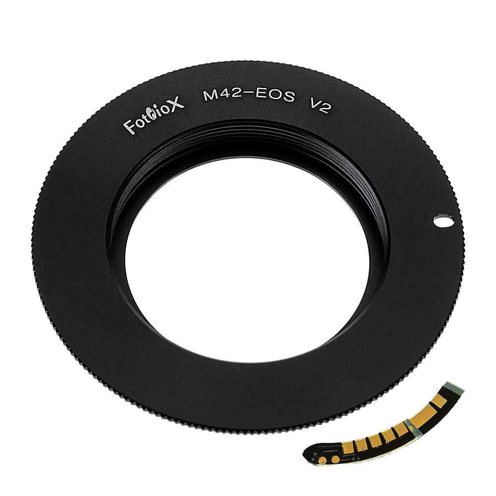 Fotodiox Lens Mount Adapter Compatible with M42 Type 2 Screw Mount SLR Lens to Canon EOS (EF, EF-S) Mount D/SLR Camera Body - with Gen10 Focus Confirmation Chip