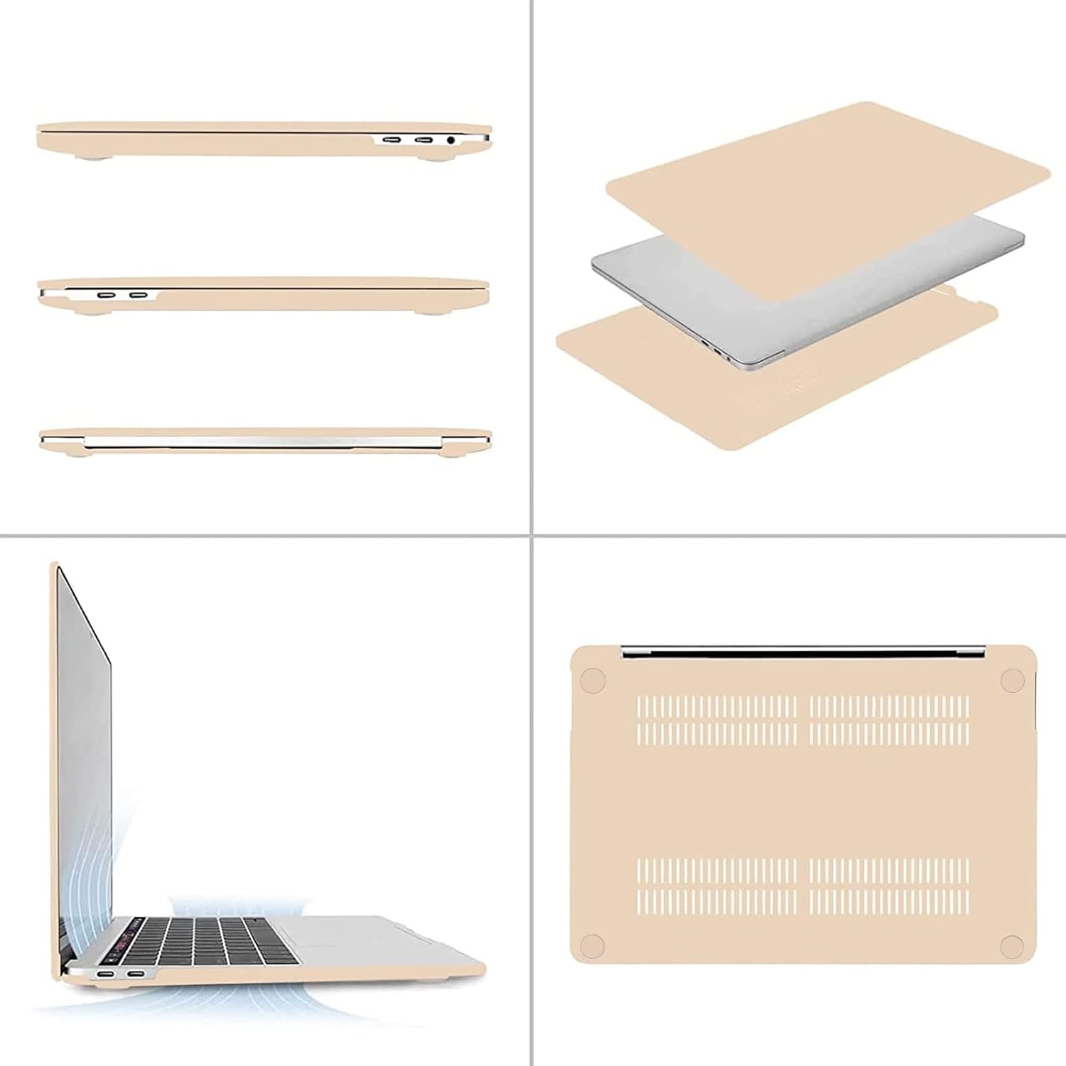 MOSISO Compatible with MacBook Pro 13 inch Case 2022, 2021, 2020-2016 Release A2338 M1 A2289 A2251 A2159 A1989 A1706 A1708 with/Without Touch Bar, Plastic Hard Shell Case Cover, Apricot