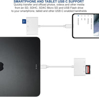 eDealz USB C Memory Card Reader & Writer Ultra High Speed for SD, HC, SDXC, MicroSD, SDHC, MicroSDXC for Computers, Smartphones and All USB C Enabled Devices Plug and Play OSX OTG USB Windows Chrome