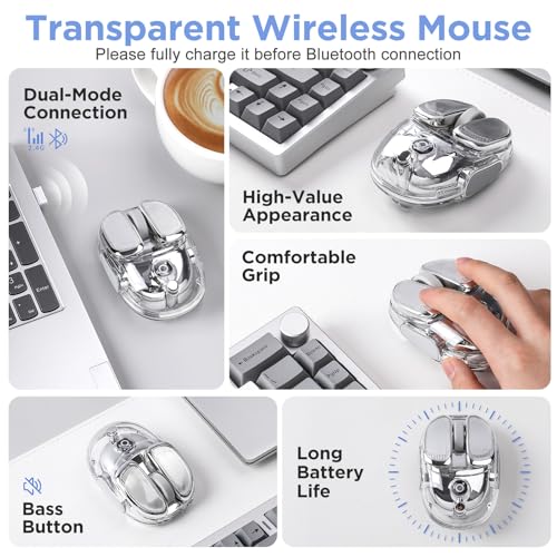 Wireless Mouse: MIKIBY Q9 Dual Mode 2.4G BT – Side View