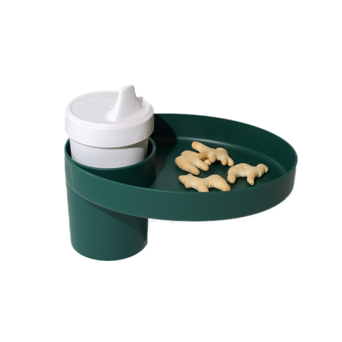 My Travel Tray Oval - USA Made. Extend Your Current Cup Holder to Hold Your Cup Plus a Tray for Snacks, Toys and Accessories. Enjoyed by Toddlers, Kids and Adults! (Racing Green)