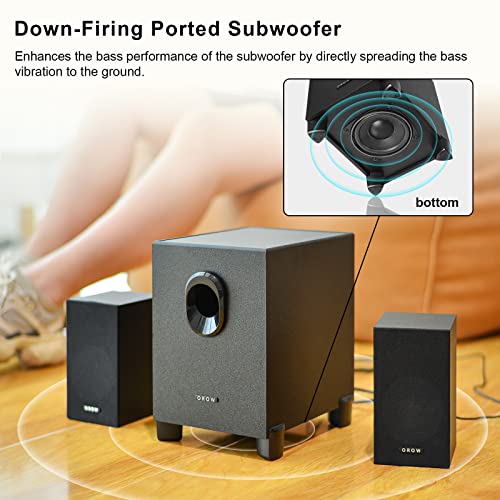 Speakers OROW: OROW S211 New 2.1 Multimedia Speakers System – Close-up Detail