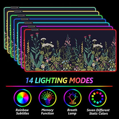 RGB Gaming Mouse Pad: AIMSA Large Extended Mousepad – Side View