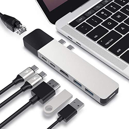 Hyperdrive Hub: Premium 6-in-2 USB-C Hub for MacBook Pro Air – Front View