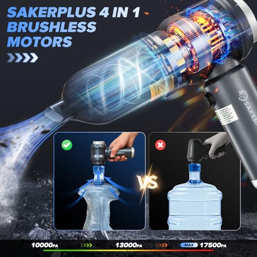 Vacuum Car: SakerPlus Handheld Car Vacuum Cleaner 17500PA – Side View