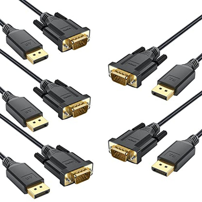 VGA Cable: DteeDck DisplayPort to VGA Adapter Cable 6ft 5 – Front View