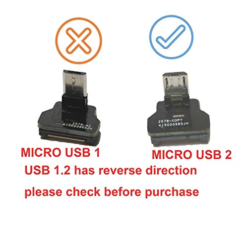 Permanent Black FPV Cable: 90-Degree Micro USB to Standard – Side View
