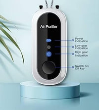 Portable Air Purifier Necklace,Personal Small Air Purifiers,100% No Static Electricity,Rechargeable Ionizer,for Bedroom,Car and Airplane,Black