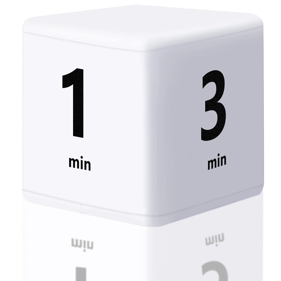 Cube Timer , Time Management and Countdown Settings with Gravity Sensor Flip Simple 1-3-5-10 Minutes Timer (White)