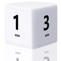 Cube Timer , Time Management and Countdown Settings with Gravity Sensor Flip Simple 1-3-5-10 Minutes Timer (White)